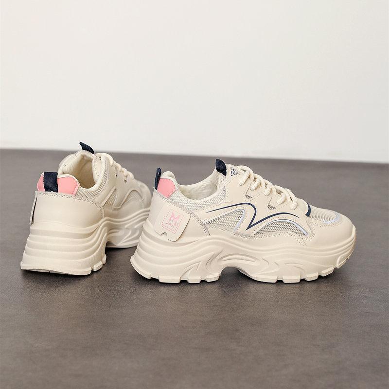 CRLAYDK 2024 Summer Women's Platform Chunky Sneakers Fashion Wedge Casual Mesh Breathable Running Shopping Sports Tennis