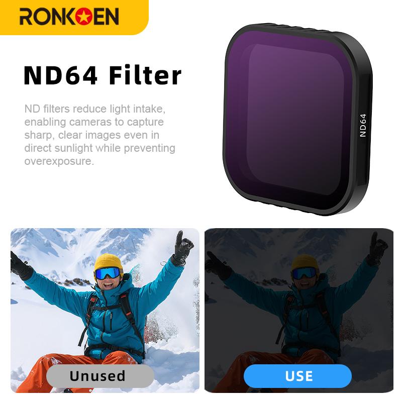 Ronkoen CPL ND8 ND16 ND32 Lens Filter Kit Aluminum Alloy Frame for Insta360 Ace Pro 2 / Ace Pro Camera Lens Accessories