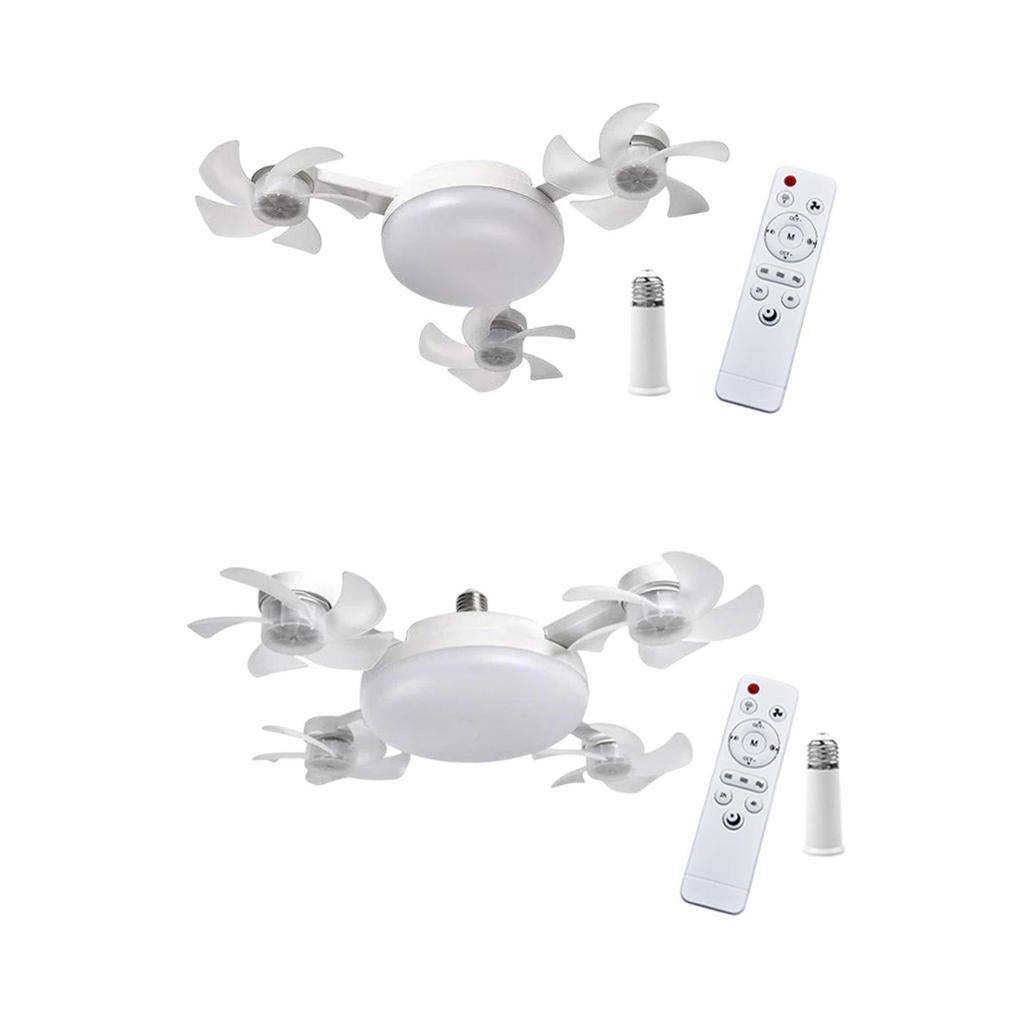 Потолочный вентилятор со светом, патрон E27 и пульт дистанционного управления, 3 цветовые температуры, светодиодная лампа с регулируемой яркостью для прихожей, ванной комнаты, помещений.