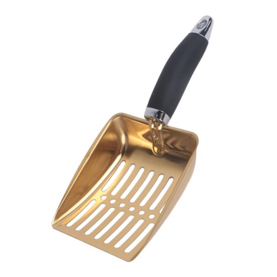 Cat Litter Scoop Stainless Steel Mesh Scooper Metal Kitten Poop Sifting Shovel with Rubber Handle for Cat Litter Box