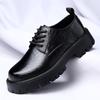 New Brand Men's Genuine Leather Thick Soled Formal Leather Shoes Spring High-quality Fashionable Lace Up Comfortable Derby Shoes