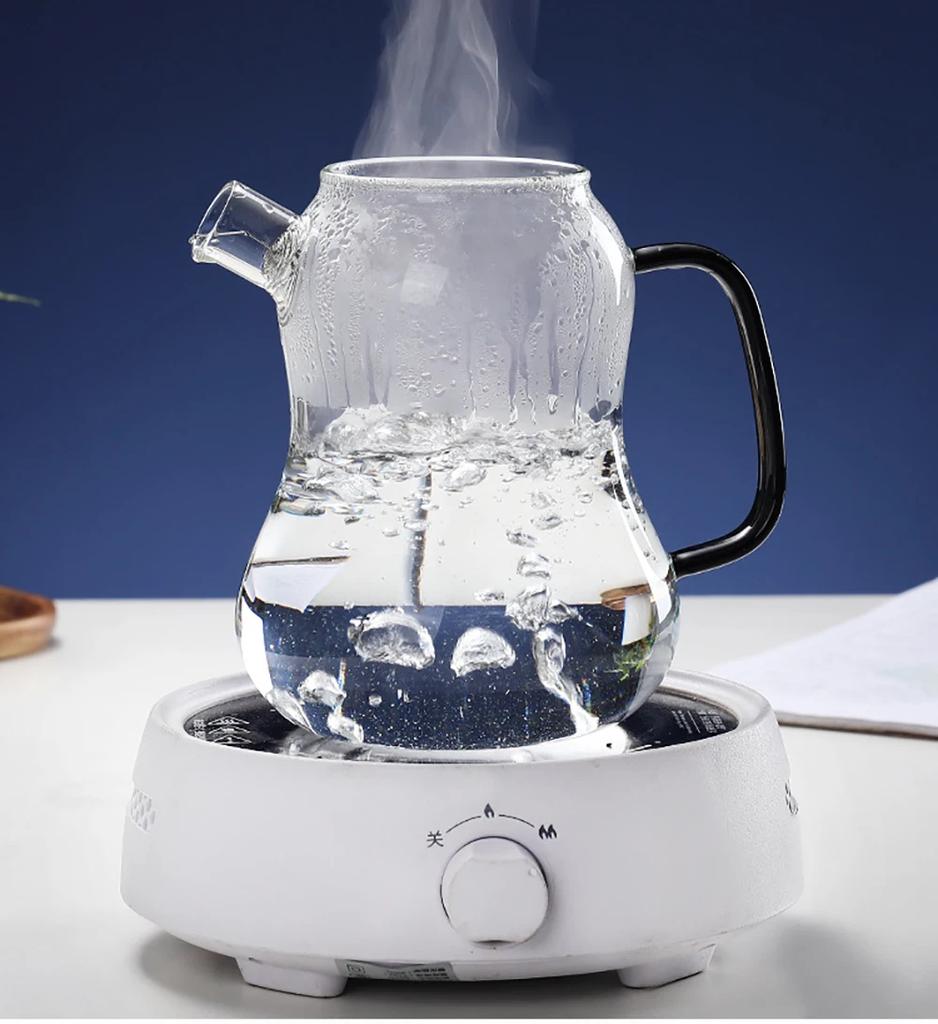 1,4 л термостойкий стеклянный чайник для заваривания чая в виде цветка, большой синий стеклянный контейнер для фруктового сока, керамический чайник