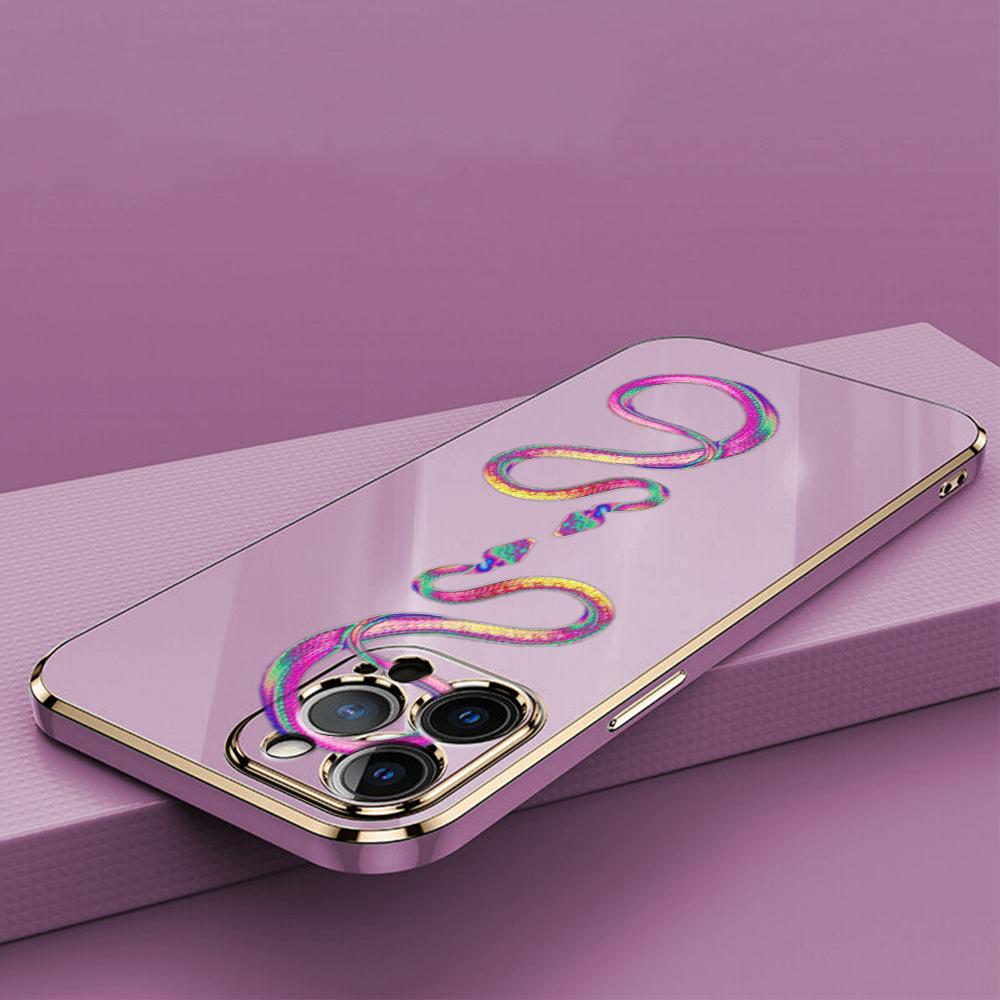 N73 Черное золото Змеиный дизайн Покрытие края Мягкие чехлы для телефонов из ТПУ для Samsung A54 A13 A14 S24 Plus S23 Ultra S20 S21 FE A55 A05 A52s Противоударный чехол