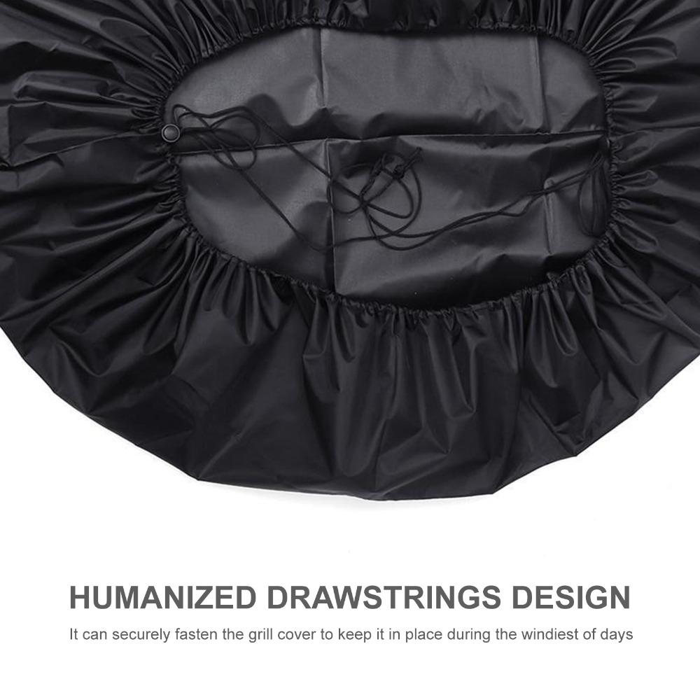 Oxford Cloth Round Outdoor Grill Protective Cover 44.09x8.27in Black 44 Inch Smoker Fabric Cover Thick Woven Protective Cloth