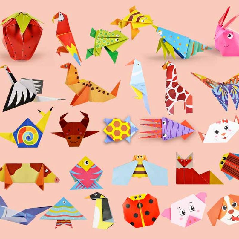 54Pages 3D Cartoon Animal Origami Kids Educational Toys DIY Paper Art Baby Early Learning Toys Gifts