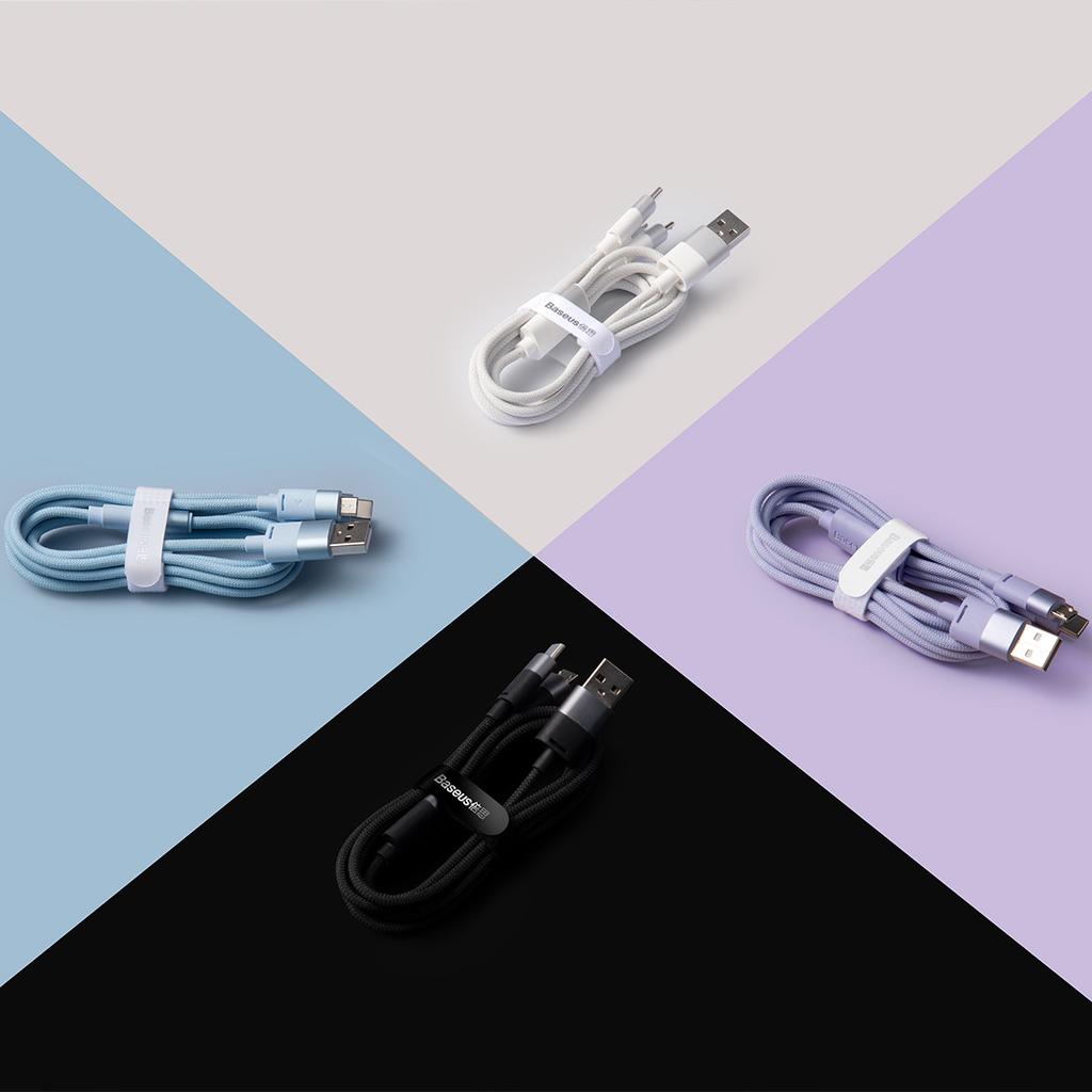 Baseus StarSpeed Tri-Connector USB Cable: Micro USB/Lightning/USB-C, 3.5A, 1.2m, Black