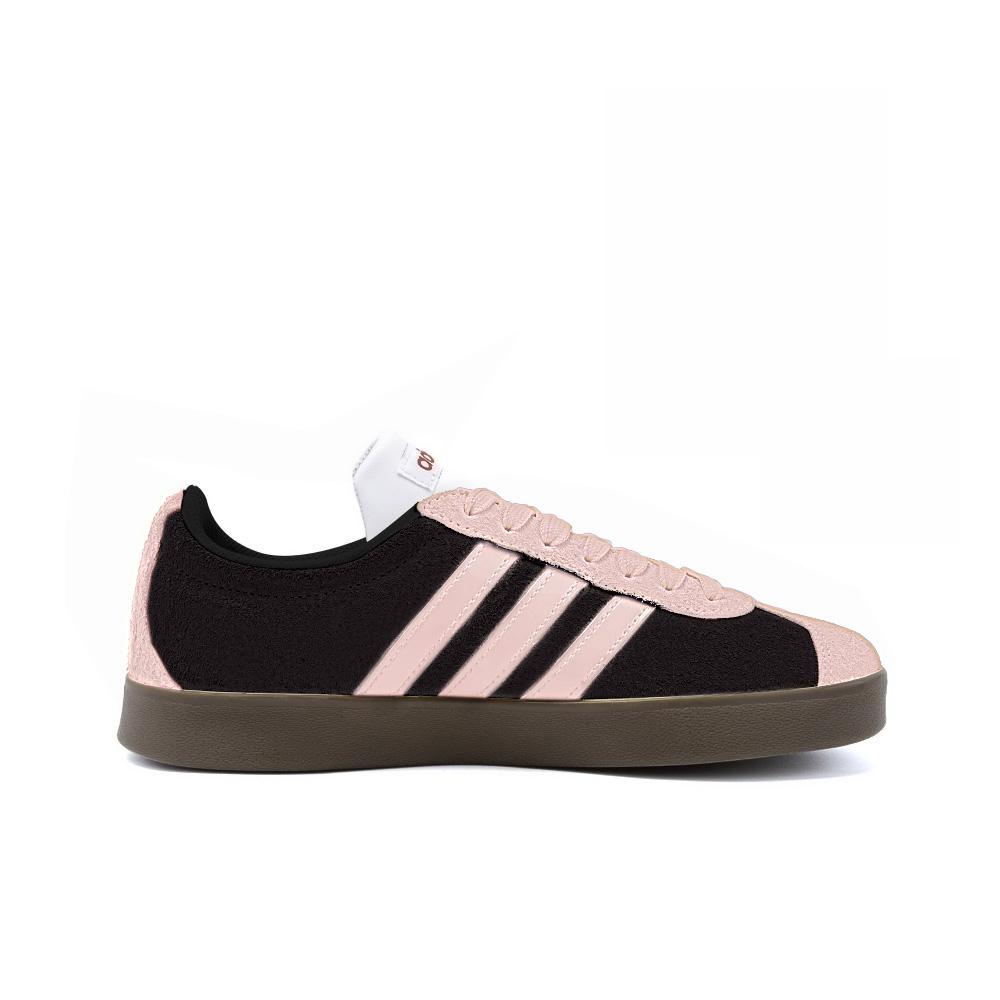 Adidas Neo Vl Court Lock The Heart Door, Amber Leather Low top Skateboard Shoes Unisex Pink Black HQ1801(Team189-)