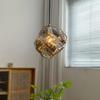 Modern Medieval Gray Smoke Crystal Chandelier, Industrial Retro Hand-Blown Glass Amber Ice Small Chandelier for Living Room, Bedroom, Dining Room