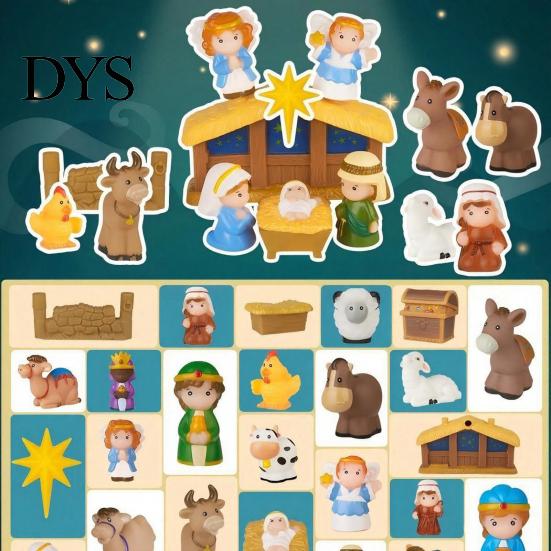 Интерактивная Рождественская Игрушка-Сюрприз 24 Дня Календарь Адвента 'Рождество' для Детей, Подарок-Обратный Отсчет для Детей с Мини-Фигурками, Праздничные Активности для Детей