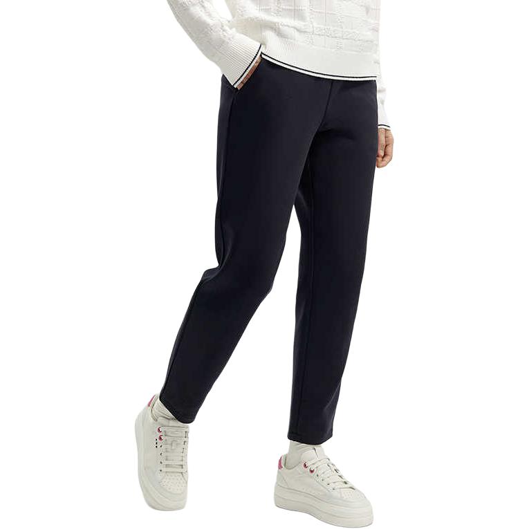 Fila Официальные женские вязаные длинные брюки 2024 Весна Новая мода Простые повседневные спортивные брюки с манжетами Женский низ Легендарно-синий F11W411608F-NV