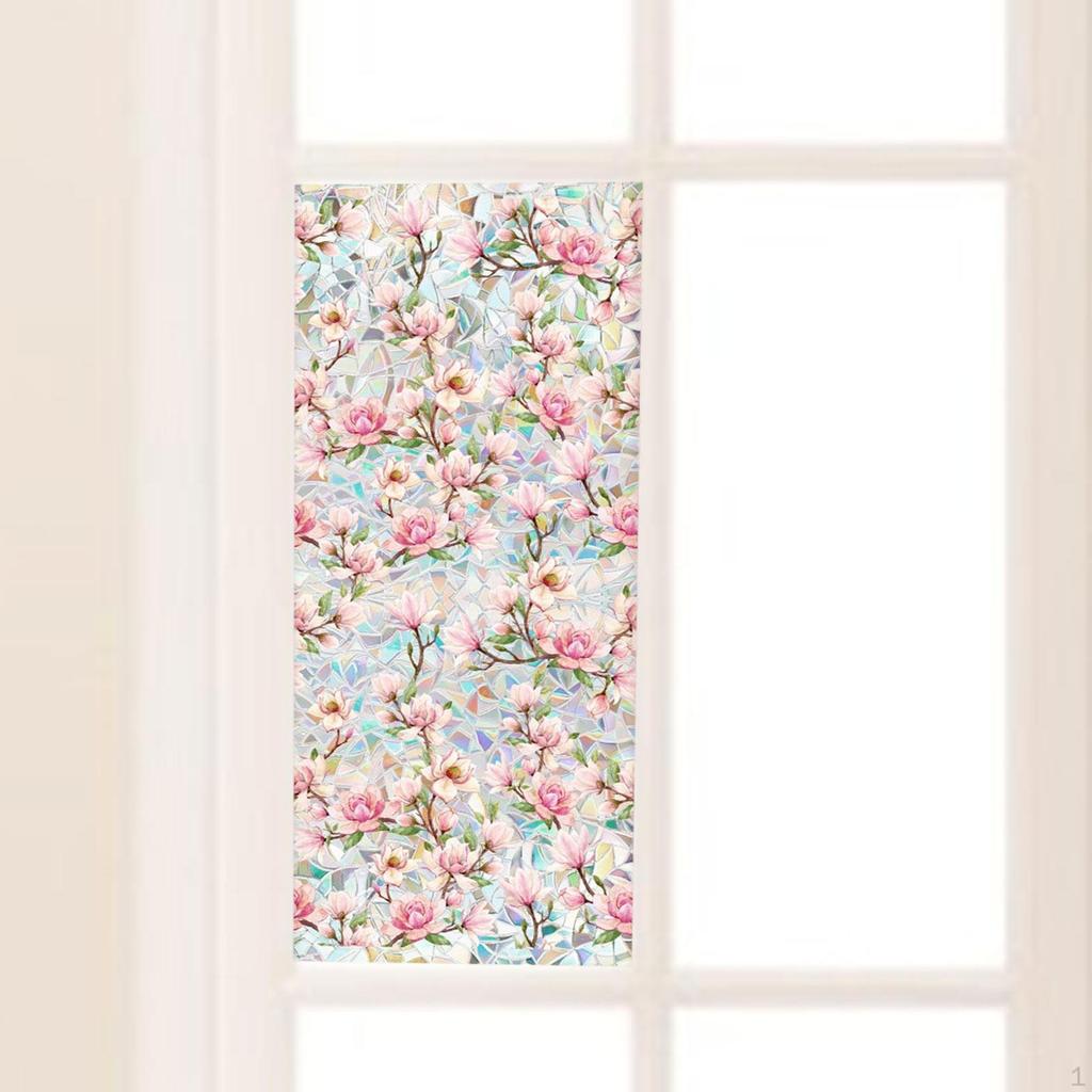 Flower Design Window Cling Glass Sticker for Car And Home Decor