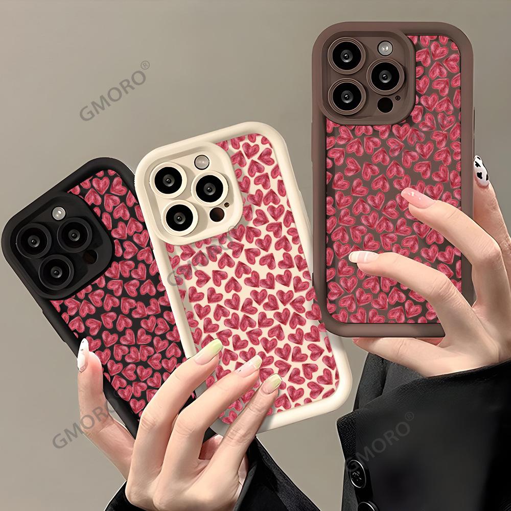 TK station горячая распродажа полноэкранный красный любовь iPhone16 высококачественный чехол для мобильного телефона Apple 17Pro силиконовый чехол