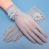 Women Non-Slip Riding and Driving Flowers Mittens Lace Gloves Sunscreen Gloves Ice Silk