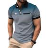 New Summer Slim Fit Short Sleeve Sport Lapel Business Casual Polo Shirt Fake Pocket Design Lapel Polo Shirt .