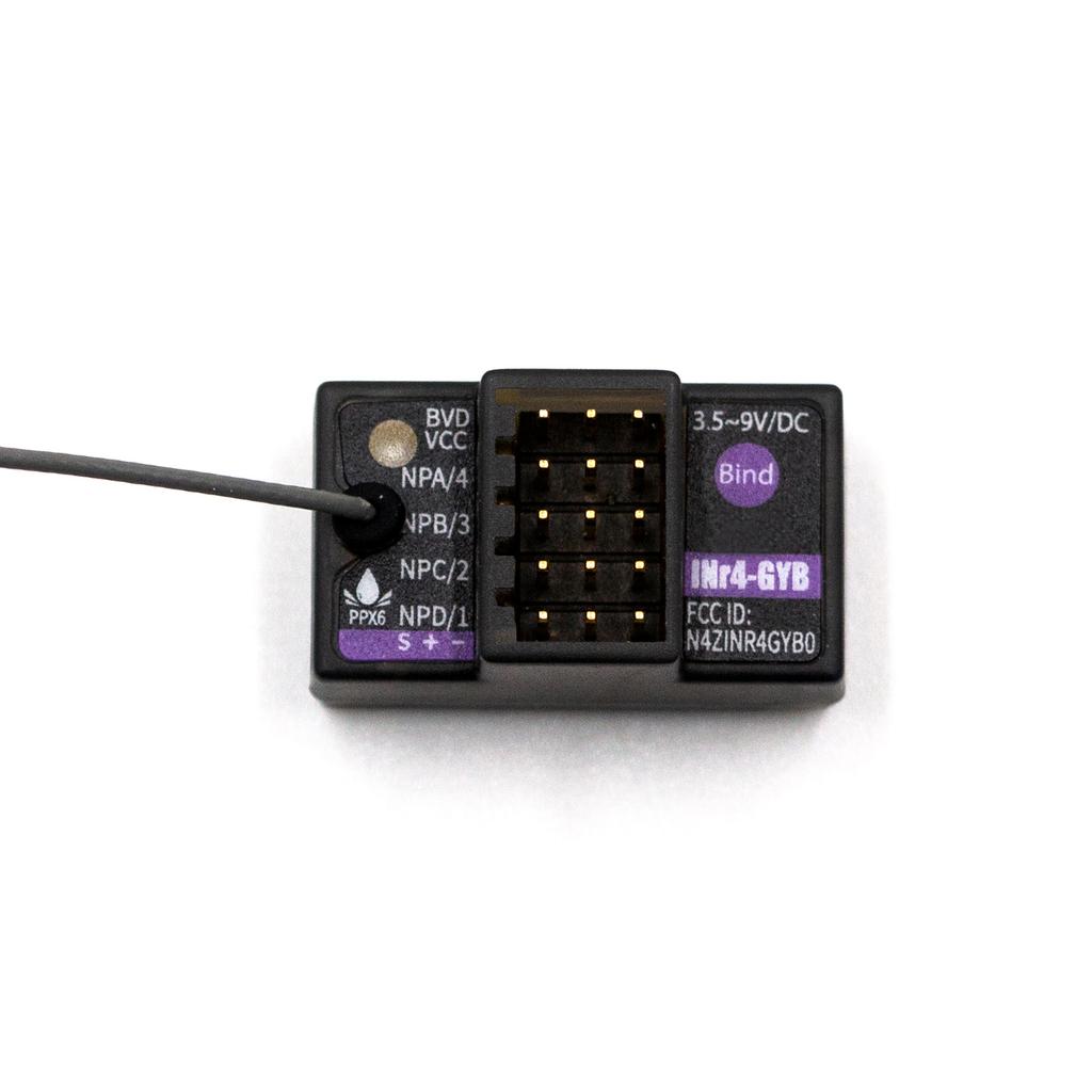 Flysky Remote Control Noble NB4 Gyro Receiver 4 Channels INr4 GYB, for Flysky NB4, Noble Lite, Noble Pro Radio