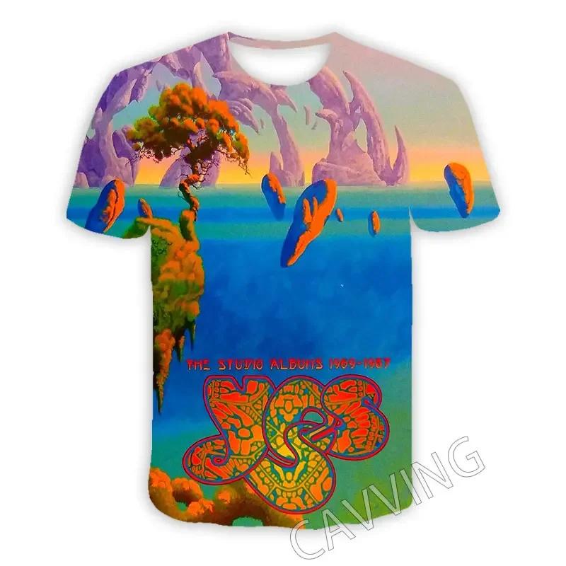 YES Band 3D-печать Спортивная дышащая быстросохнущая мужская футболка Рок Хип-Хоп Панк Хэви-метал Повседневная уличная мода Топ с коротким рукавом