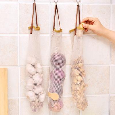 Многоразовый кухонный подвесной сетчатый мешок для хранения фруктов, овощей, органайзер для чеснока и лука