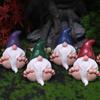 Милые скульптуры садовых гномов с реалистичными фигурками мини-гномов и эльфов в форме ног, поделки из смолы, водонепроницаемая маленькая статуэтка гнома