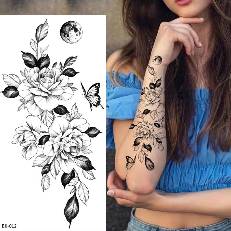 Dark Butterfly Sexy Waterproof Temporary Tattoo Sticker India Women Back Waist Flash Tatoo Girl Body Art Fake Tattoos Realistic