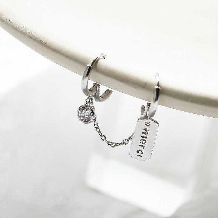 Серебряные серьги-гвоздики с двумя проколами – Модные женские серьги в корейском стиле