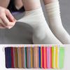 One Pairs Japanese Korean Women Ice Thin Loose Calf Tube Socks Summer Nylon Socks Fashion College Style Solid Color Socks