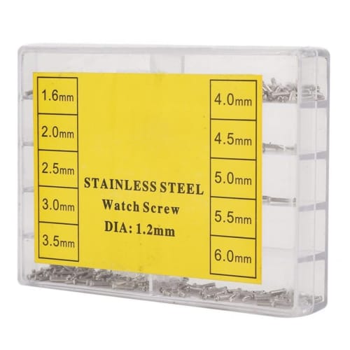 600pcs 1.2mm Stainless Steel Eyepieces Jewelry Watch Phillips Screw Assortment 1.6mm-6mm Watch Repair Parts