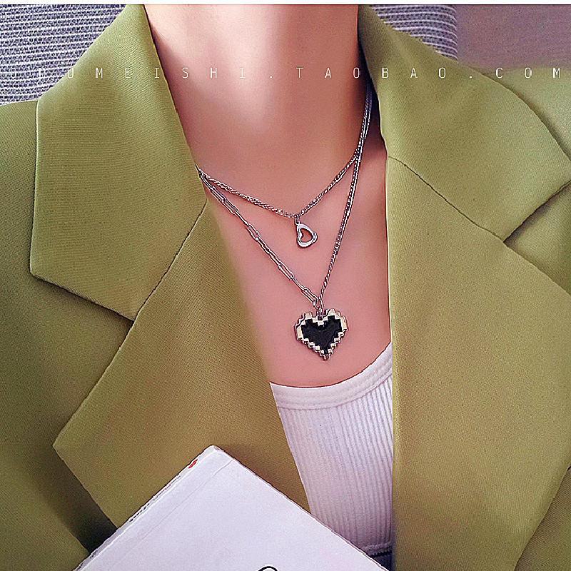 Men's Hip-Hop M Pendant Necklace: Trendy Cuban Chain In Titanium Steel, Stylish and Minimalist Design.