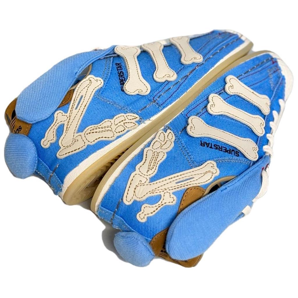 Adidas Оригинальные кроссовки Melting Sadness X Superstar с нескользящей амортизацией и низким верхом для скейтбординга, унисекс, сине-белые, IG9633