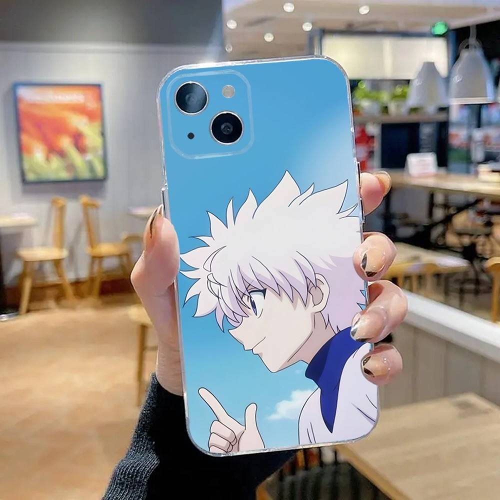 Killua Zoldyck H-Hunter Phone Case For iPhone 16,15,14,13,12,11 Pro,Max,Plus,X,XS,XR,SE,Mini Transparent Silicone Soft