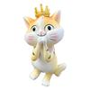Милая Фигурка Кошки Маленькая Статуэтка Кошки из Смолы с Короной Мультяшное Настольное Украшение для Дома Офиса Автомобиля Подарок для Любителей Кошек