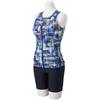 Fitness Gym Size 82 X Size L Women's Swimsuit, Swimwear, Use, 3.5-Length Separates, N2JG1841, (Navy Blue),
