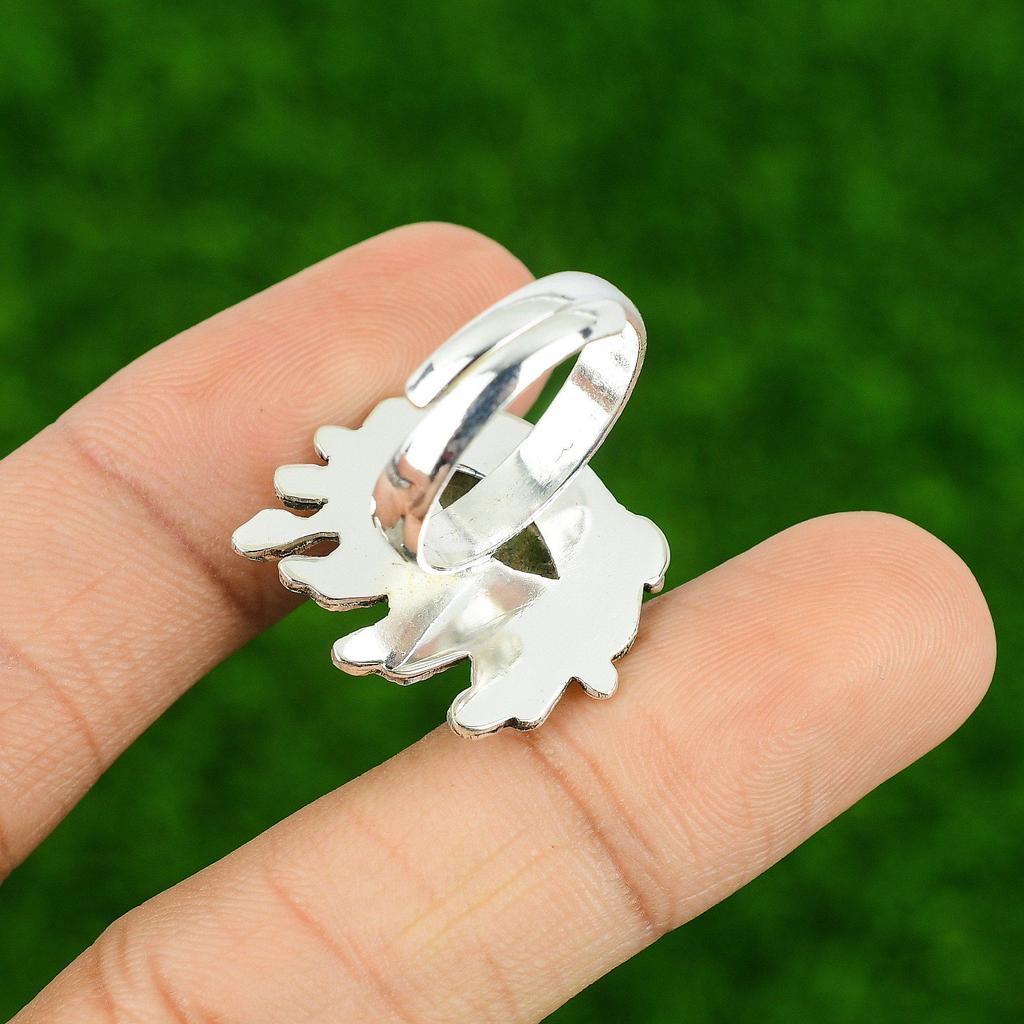 Распродажа ко Дню матери Кольцо из стерлингового серебра с золотистым рутиловым камнем для дочери ручной работы