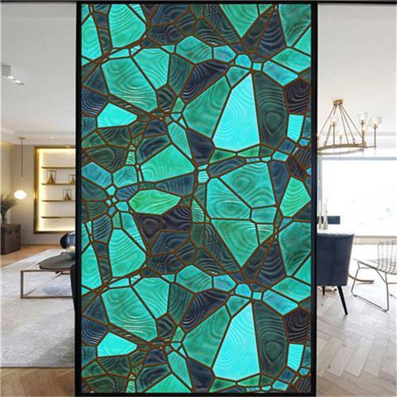 Оконная пленка, матовая витражная пленка, церковная статическая липкая пленка для конфиденциальности, самоклеящаяся наклейка на окно, кухня, офис, домашний декор
