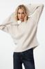 Women's Fashionable Stylish Sweater Stone Wide Fit Crew Neck Knitwear Sweater