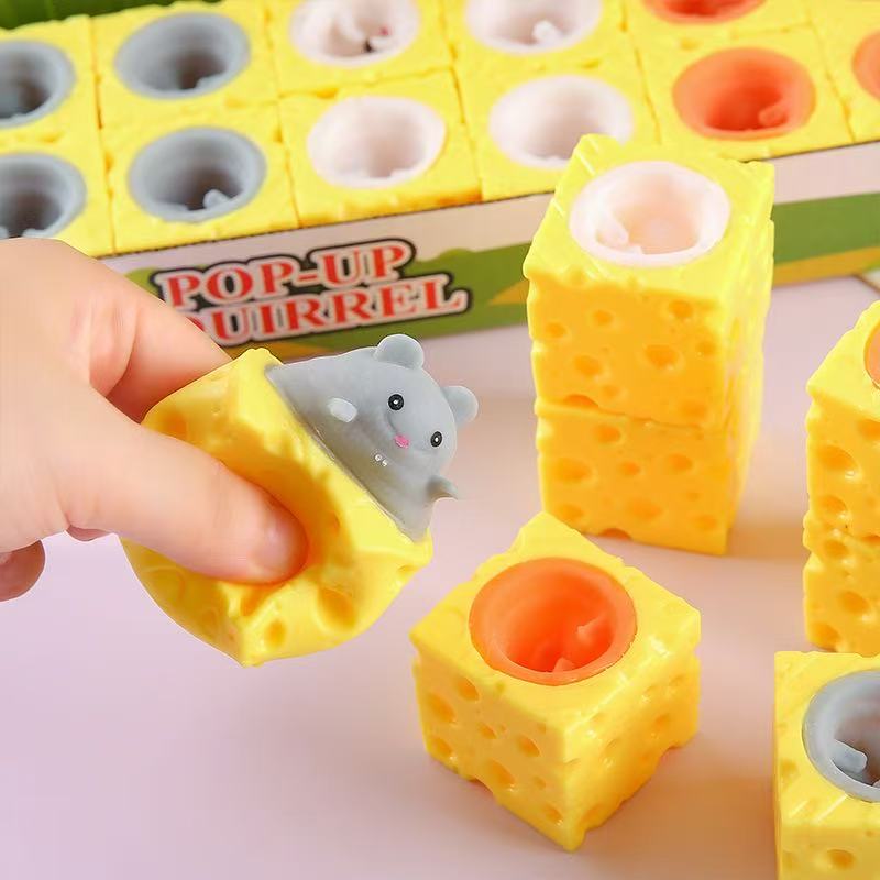 Сырная Мышь Игрушка-Антистресс Сырный Зажим Веселый Стресс-Болл Белка-Сквиш Прикольная Игрушка