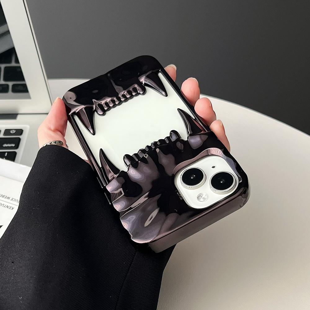 3D Чехол-клык с полыми элементами для рассеивания тепла для iPhone 16 15 14 13 12 11 Pro Max Ударопрочный Гальванизированный Мягкий Чехол
