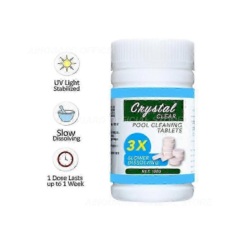 100pcs Chlorine Tablets Swimming Pool Cleaning Tablet Floating Hot Tub Chemicals Safe Long Lasting Bacteria Control NEW