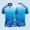 Colorful beautifully patterned polo shirt gradient 3D printed t-shirt summer street summer sports short sleeve flip