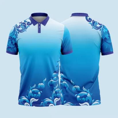 Colorful beautifully patterned polo shirt gradient 3D printed t-shirt summer street summer sports short sleeve flip