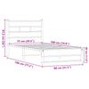 Metal Bed Frame without Mattress Oak Look 75 x 190 cm