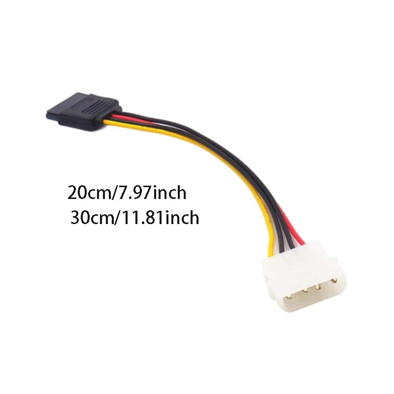 4Pin to SATA HDD Power Cable Big 4 Pin Male to 15Pin Female Plug Convert Adapter Hard Drive Connector Molex SATA Extension Cord