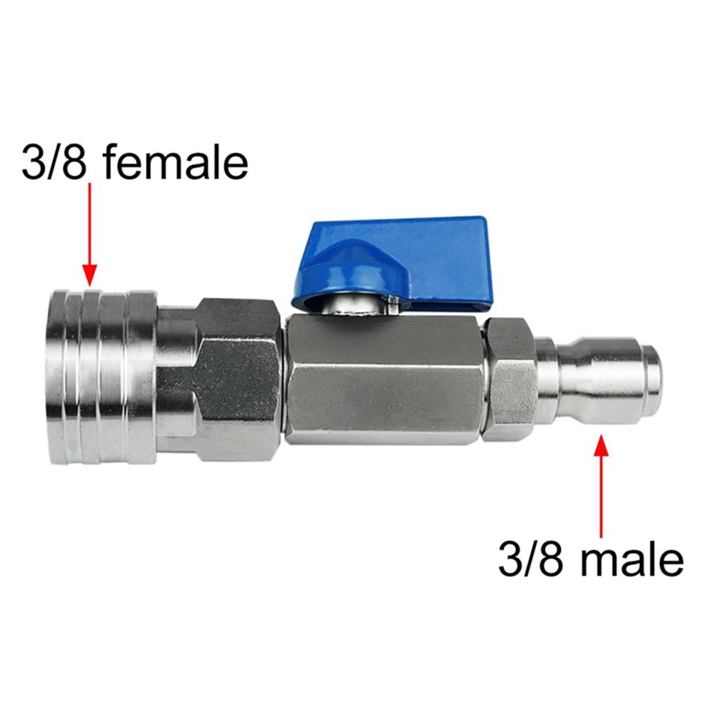 High Pressure Washer Ball Valve Kit With 3/8 or 1/4 Inch Quick Connector for Power Washer Hose Control Water Flow Switch
