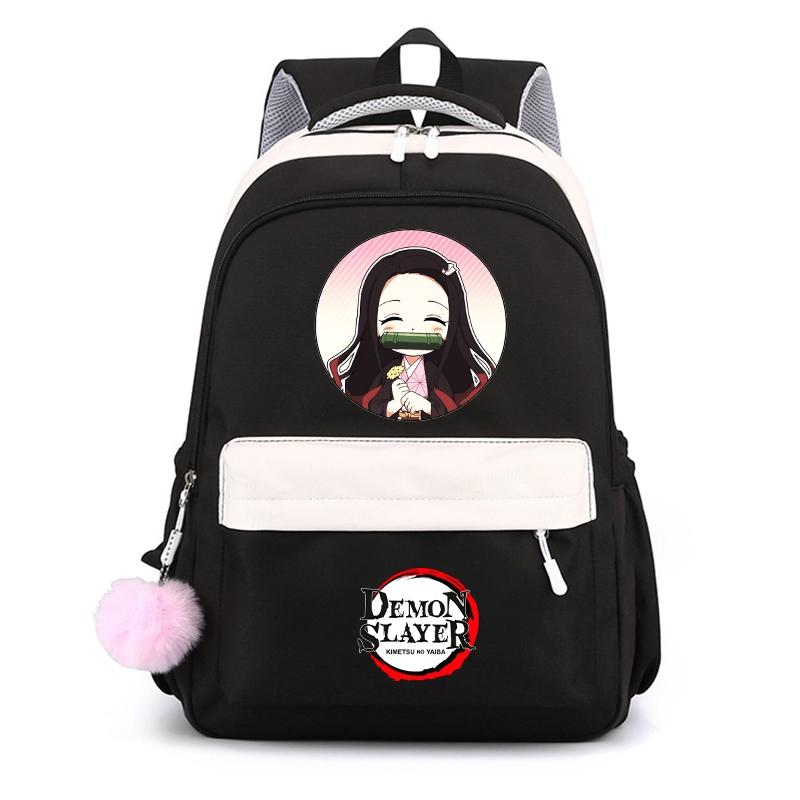 Аниме Demon Slayer, нейлоновый милый мягкий рюкзак, повседневная сумка для книг, школьная сумка для девочек, мальчиков, мужчин и женщин, дорожная сумка для отдыха Mochila