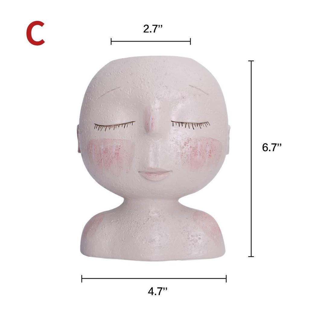 Креативное лицо Цветочный горшок Голова Кашпо Горшок Суккулент Кашпо Искусство Статуя Скульптура Горшечные Декоративные Украшения Ваза