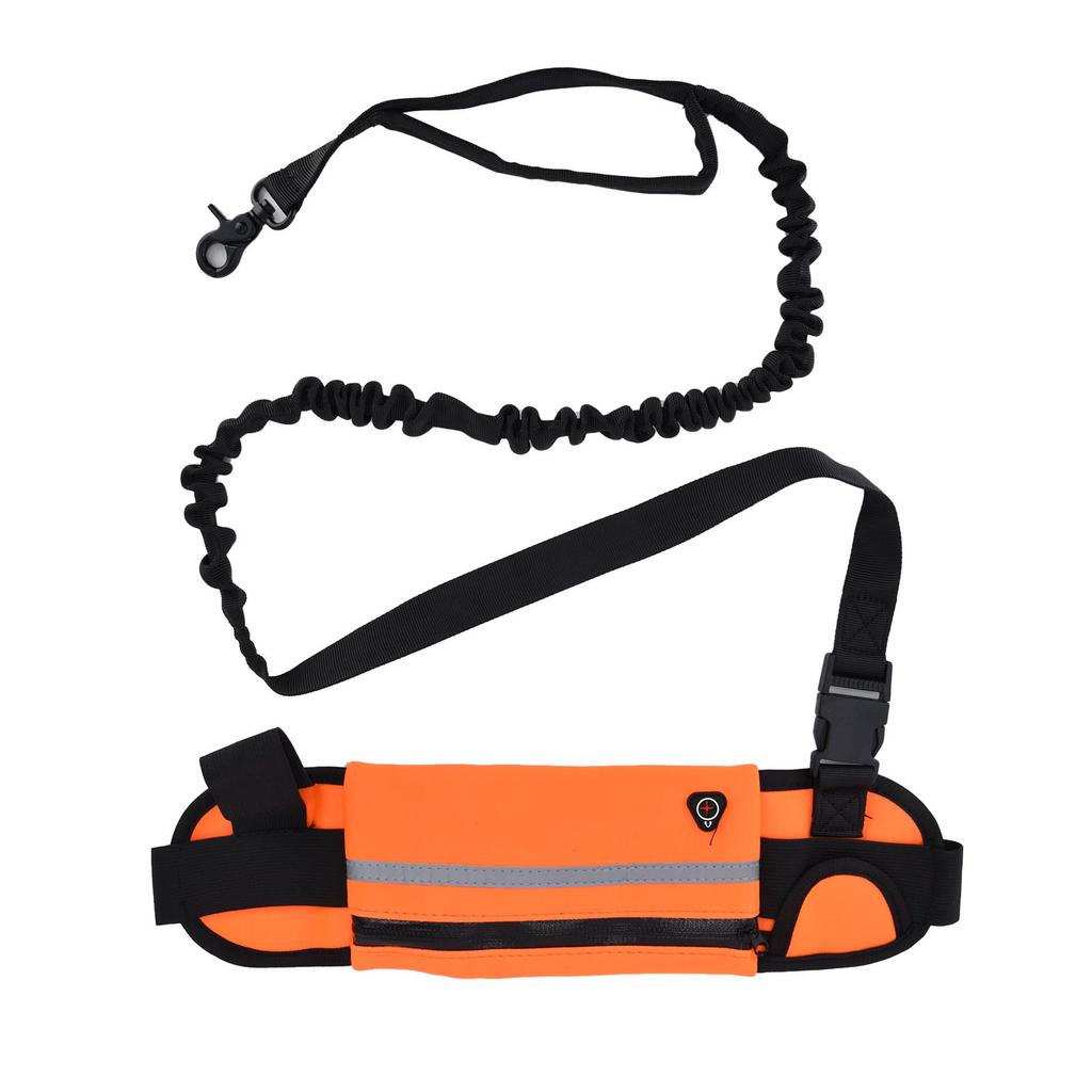 Hands Free Dog Leash Detachable Zipper Bag Reflective Strip Design Hands Free Flexible Waist Dog