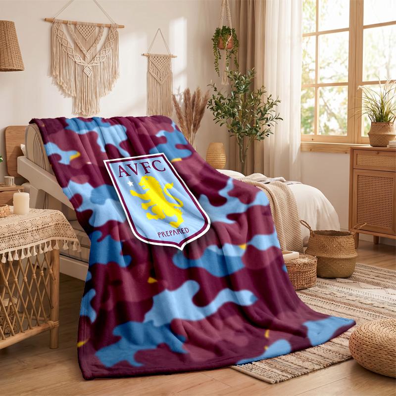 Aston Villa Football Print Flannel Blanket Soft Warm Sofa Bed Throw Blanket For Home Office Bedroom