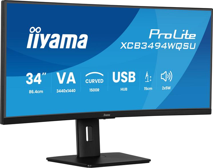 Monitor iiyama prolite xcb3494wqsu-b1 34 uwqhd va 0.4ms 120hz freesync premium black