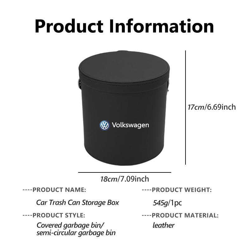 Car Semicircle Trash Can Door Hanging Garbage Bin Storage Box For Volkswagen VW Golf 4 5 6 7 Polo Jetta Sagitar Magotan Passat