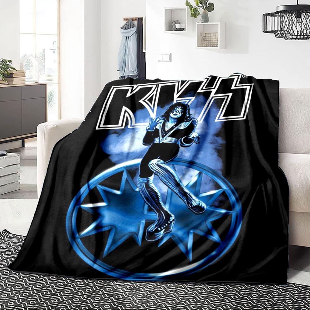 Kiss Band Logo Artwork Blanket Soft Throw Blanket For Home Bedroom Bed Sofa Travel Office Solid Christmas Blanket