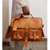 Винтажный кожаный портфель-мессенджер для ноутбука ручной работы, коричневый